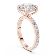 Pavé set Hidden Halo Engagement Ring