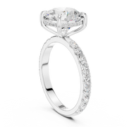 Pavé set Hidden Halo Engagement Ring