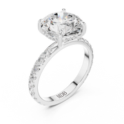 Pavé set Hidden Halo Engagement Ring