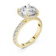 Pavé set Hidden Halo Engagement Ring
