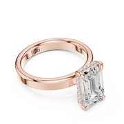 3mm Solitaire Engagement Ring with Hidden Halo