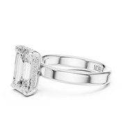 3mm Solitaire Engagement Ring with Hidden Halo