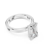 3mm Solitaire Engagement Ring with Hidden Halo