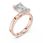 3mm Solitaire Engagement Ring with Hidden Halo