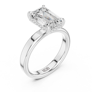 3mm Solitaire Engagement Ring with Hidden Halo