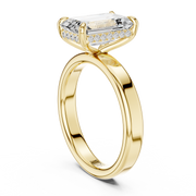 3mm Solitaire Engagement Ring with Hidden Halo