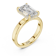 3mm Solitaire Engagement Ring with Hidden Halo