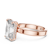 3mm Solitaire Engagement Ring with Hidden Halo