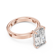 3mm Solitaire Engagement Ring with Hidden Halo