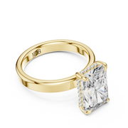 3mm Solitaire Engagement Ring with Hidden Halo