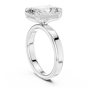 3mm Solitaire Engagement Ring with Hidden Halo
