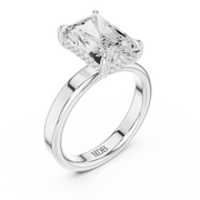3mm Solitaire Engagement Ring with Hidden Halo