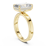 3mm Solitaire Engagement Ring with Hidden Halo