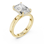 3mm Solitaire Engagement Ring with Hidden Halo