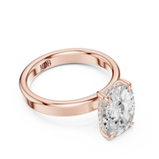 3mm Solitaire Engagement Ring with Hidden Halo