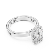 3mm Solitaire Engagement Ring with Hidden Halo