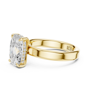 3mm Solitaire Engagement Ring with Hidden Halo