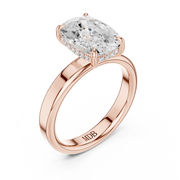 3mm Solitaire Engagement Ring with Hidden Halo