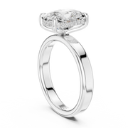 3mm Solitaire Engagement Ring with Hidden Halo