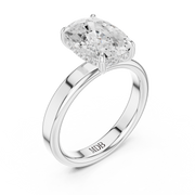 3mm Solitaire Engagement Ring with Hidden Halo