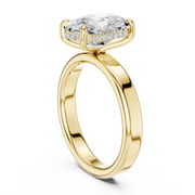 3mm Solitaire Engagement Ring with Hidden Halo