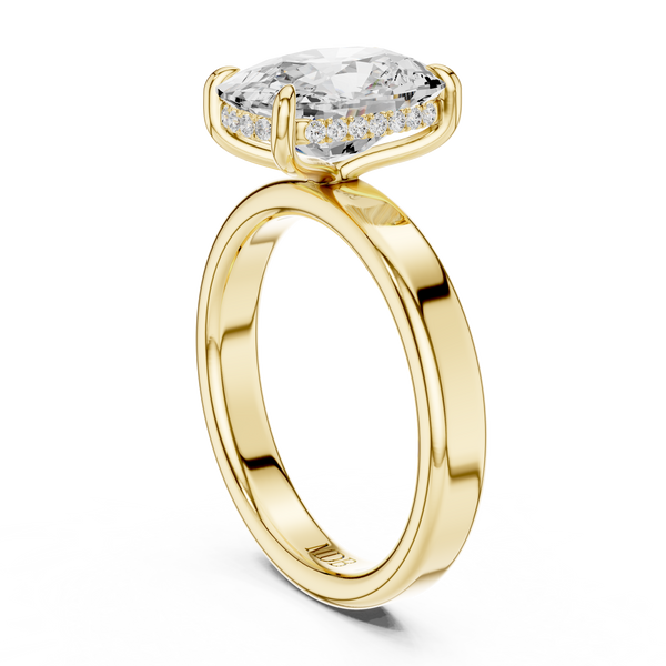 3mm Solitaire Engagement Ring with Hidden Halo