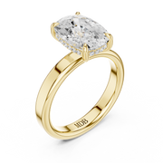 3mm Solitaire Engagement Ring with Hidden Halo