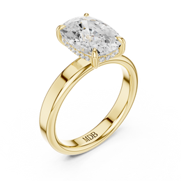 3mm Solitaire Engagement Ring with Hidden Halo