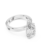 3mm Solitaire Engagement Ring with Hidden Halo