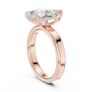 3mm Solitaire Engagement Ring with Hidden Halo