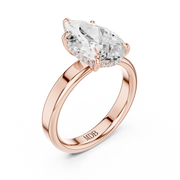3mm Solitaire Engagement Ring with Hidden Halo