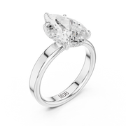 3mm Solitaire Engagement Ring with Hidden Halo