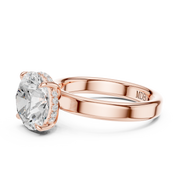 3mm Solitaire Engagement Ring with Hidden Halo