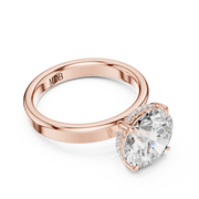 3mm Solitaire Engagement Ring with Hidden Halo