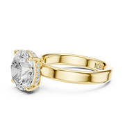 3mm Solitaire Engagement Ring with Hidden Halo