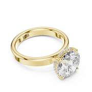 3mm Solitaire Engagement Ring with Hidden Halo