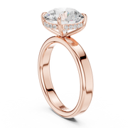 3mm Solitaire Engagement Ring with Hidden Halo