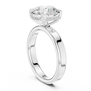 3mm Solitaire Engagement Ring with Hidden Halo
