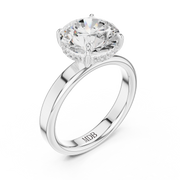 3mm Solitaire Engagement Ring with Hidden Halo