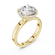3mm Solitaire Engagement Ring with Hidden Halo