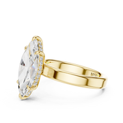 3mm Solitaire Engagement Ring with Hidden Halo