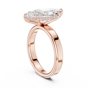 3mm Solitaire Engagement Ring with Hidden Halo
