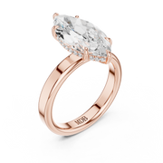 3mm Solitaire Engagement Ring with Hidden Halo