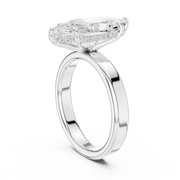 3mm Solitaire Engagement Ring with Hidden Halo