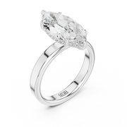 3mm Solitaire Engagement Ring with Hidden Halo