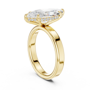 3mm Solitaire Engagement Ring with Hidden Halo