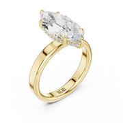 3mm Solitaire Engagement Ring with Hidden Halo