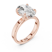 3mm Solitaire Engagement Ring with Hidden Halo