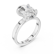 3mm Solitaire Engagement Ring with Hidden Halo