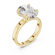 3mm Solitaire Engagement Ring with Hidden Halo